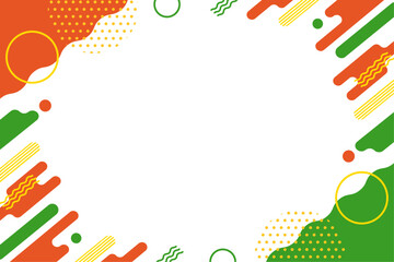 幾何学　ポップ　フレーム　オレンジ　緑