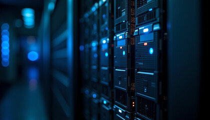 server rack in a data center