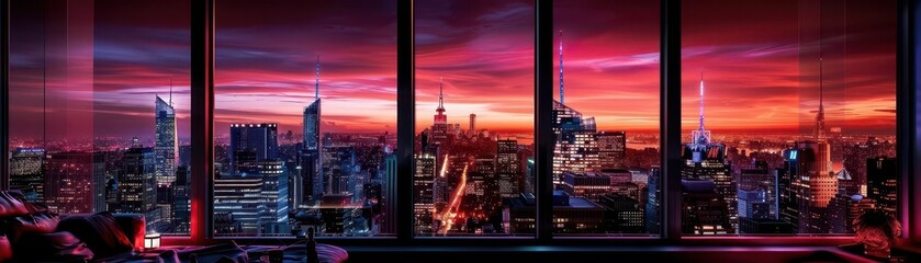 Rooftop view over a city, expansive and vibrant, Urban, Bright hues, Photograph, Cityscape