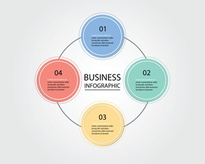 Business Infographic modern design template for banners and infographics for 4 circle step 