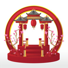 Chinese Gate Buildings Architectural Asian Vector
