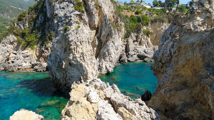 Fototapeta premium Paleokastritsa Monastery in Kerkyra (Corfu), Greece: