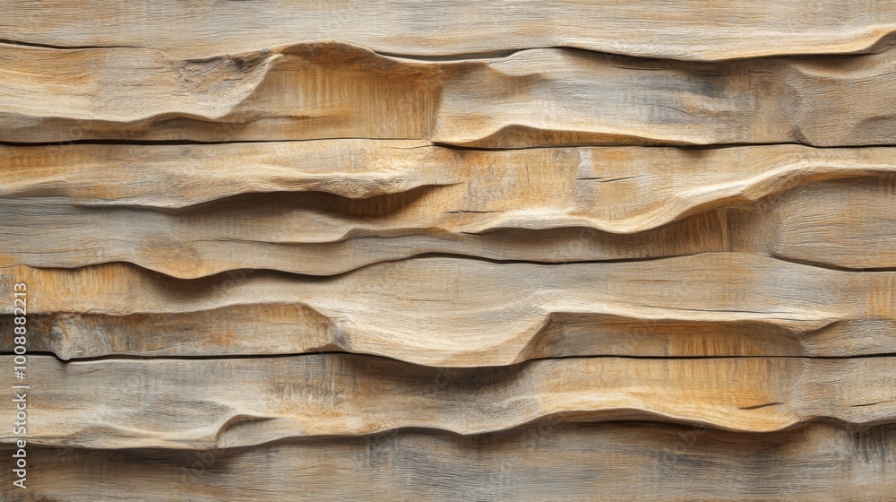 Poster textured wooden wall with wavy patterns, showcasing natural grain and earthy tones for a rustic aest