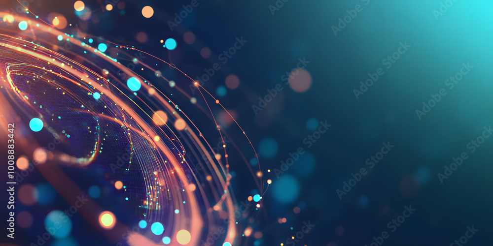 Aufkleber big data concept. digital neural network. introduction of artificial intelligence. cyberspace of fut