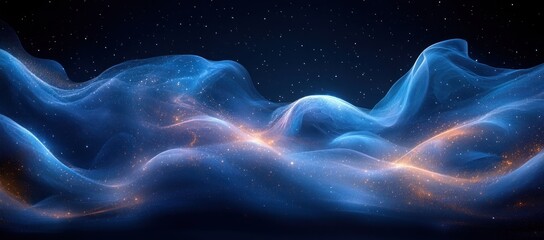 Obraz premium Abstract Blue and Orange Glowing Waves