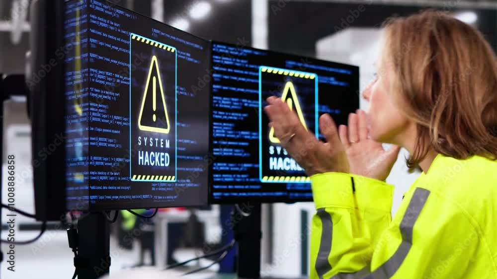 Aufkleber shocked engineer in automated semiconductor factory during ransomware