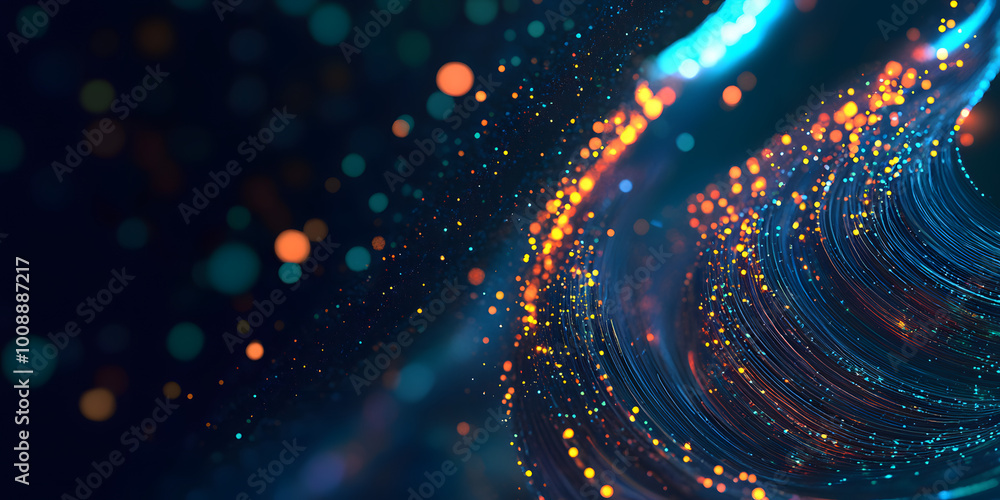 Poster big data concept. digital neural network. introduction of artificial intelligence. cyberspace of fut