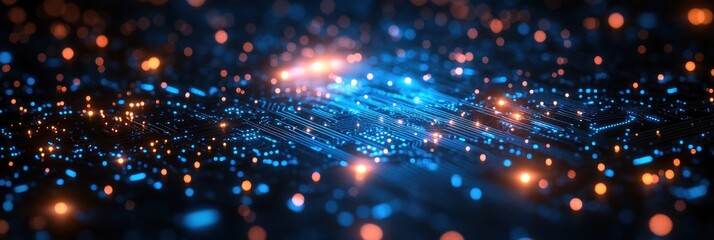 Obraz premium Abstract Circuitry with Glowing Lights