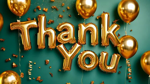 Thank you balloons forming thank you message