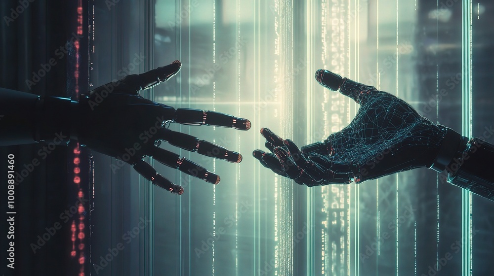 Poster human and robot interaction concept in ai learning