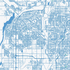 Map of Surprise in Arizona in a professional blue style. Contains layered vector with roads water, parks, etc.