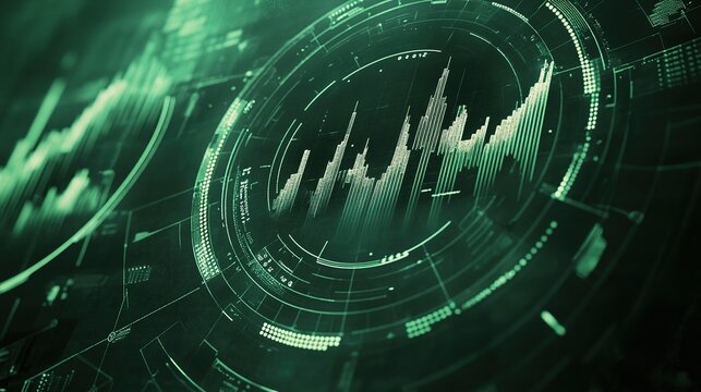 An insightful graphical representation of a backtest analysis showcasing various financial charts, including candlestick patterns, bar graphs, and column charts. 