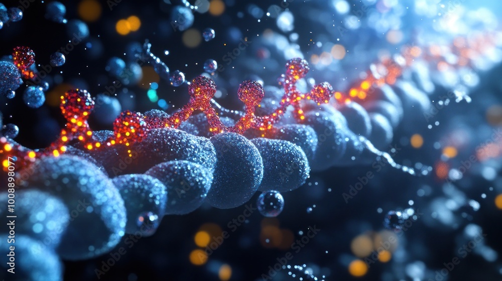 Aufkleber abstract representation of molecular structures in a scientific context.