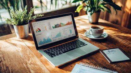 Fototapeta premium Business Analysis Tools on a Modern Workspace