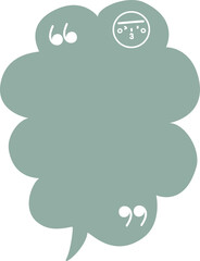 collection set of cute doodle hand draw facial expression green color speech bubble balloon with character facial expression, text box think speak talk banner, flat png transparent element design