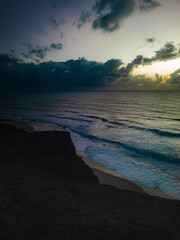 a sunrise with clouds, Beach, Tropical climate, Summer Climate - Photo at Praia da Pipa - RN, Brazil