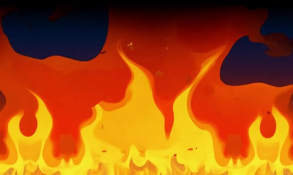 A suitable, easy-to-understand name for the image could be Blazing Fire Flames Against a Dark Background