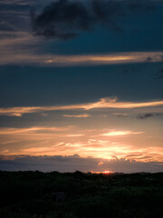 a sunset with clouds, Nature, Tropical climate, Summer Climate - Photo at Praia da Pipa - RN, Brazil