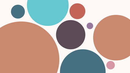 ABSTRACT BACKGROUND  WITH GEOMETRIC CIRCLE SHAPES FLAT PASTEL COLOR DESIGN VECTOR TEMPLATE FOR WALLPAPER, COVER DESIGN
