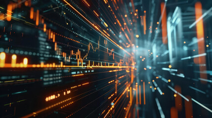 Fototapeta premium A high-tech investment platform showing real-time performance of wealth investments, including digital currencies and global stocks.