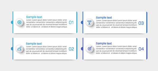 Business infographic design template with 4 options, steps or processes. Can be used for workflow layout, diagram, annual report, web design