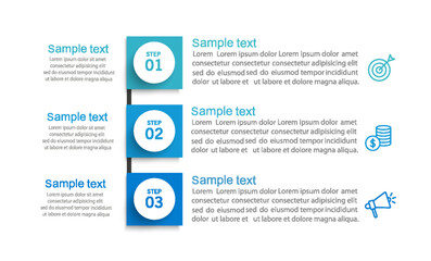 Modern business infographic template with 3 options or steps