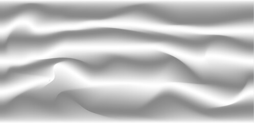 Abstract Silver Gradient Wave Background. Soft metallic flowing texture in monochrome vector design.
