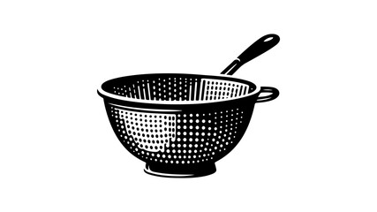 Colander silhouette vector illustration.