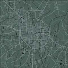 Fototapeta premium Map of Dothan in Alabama in a smooth dark style. Contains layered vector with roads water, parks, etc.
