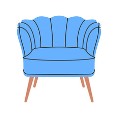 Simple armchairs vector, modern chairs furniture for house vector illustration in lineal color style