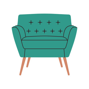 Simple armchairs vector, modern chairs furniture for house vector illustration in lineal color style
