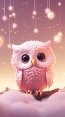 Obraz premium Owl dreamy wallpaper art astronomy outdoors.