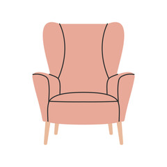 Fototapeta premium Simple armchairs vector, modern chairs furniture for house vector illustration in lineal color style