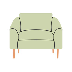 Simple armchairs vector, modern chairs furniture for house vector illustration in lineal color style