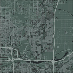 Map of Scottsdale in Arizona in a smooth dark style. Contains layered vector with roads water, parks, etc.