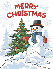 Merry Christmas colorful vintage flyer