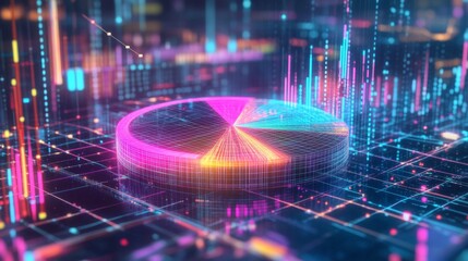 Futuristic Data Visualization with Colorful Charts