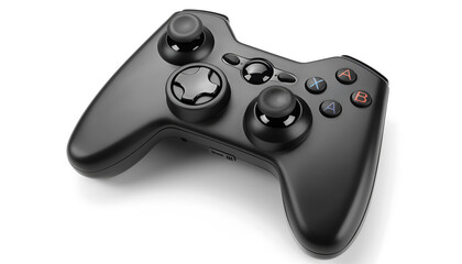 One wireless game controller isolated on white