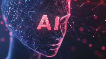 Creative logo showcasing "AI" with geometric shapes and digital effects, reflecting an advanced, innovative style