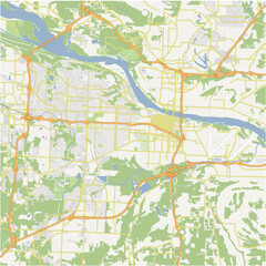 Map of Little Rock in Arkansas in a normal road map style. Contains layered vector with roads water, parks, etc.