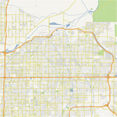 Naklejka premium Map of Mesa in Arizona in a normal road map style. Contains layered vector with roads water, parks, etc.