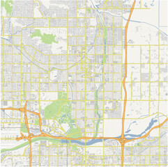 Obraz premium Map of Scottsdale in Arizona in a normal road map style. Contains layered vector with roads water, parks, etc.