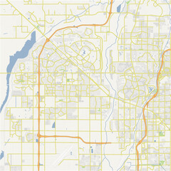 Map of Surprise in Arizona in a normal road map style. Contains layered vector with roads water, parks, etc.
