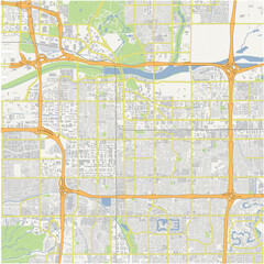Obraz premium Map of Tempe in Arizona in a normal road map style. Contains layered vector with roads water, parks, etc.
