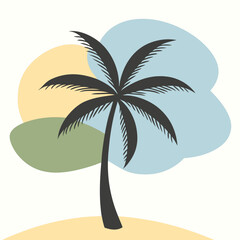 Obraz premium vector illustration of palm tropical tree