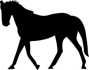 Obraz premium silhouette Vector flat illustration of Brown horse 