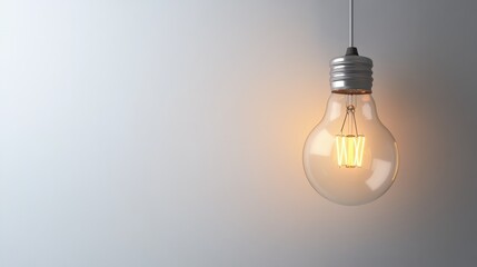 Creative lightbulb design against a pure white backdrop, clear space for text placement