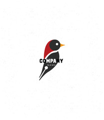 bird logo in retro color	