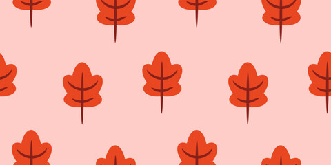 Autumn theme pattern background. Leaf fall pattern background. Autumn seamless pattern. Colorful autumn illustration pattern background.