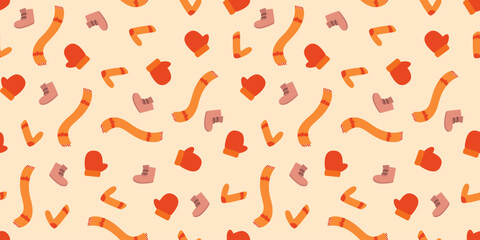 Fototapeta premium winter theme pattern background. winter pattern background. winter seamless pattern. Colorful winter illustration pattern background. 